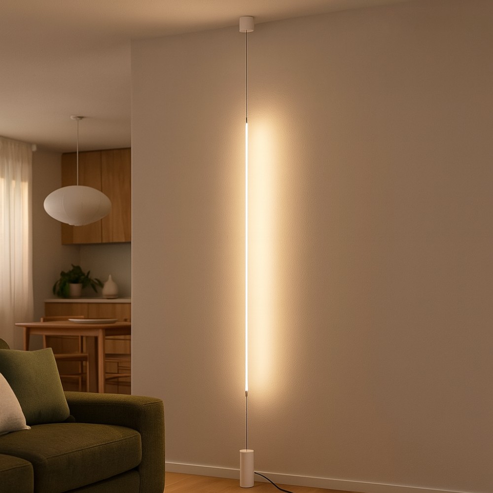 Filo di Ideal Lux una lampada da terra LED sospesa dal soffitto